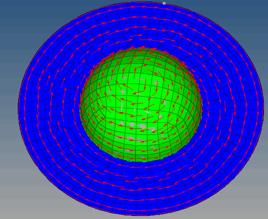 在HyperMesh中通过曲线定义材料方向（模拟纤维缠绕方向）的图4